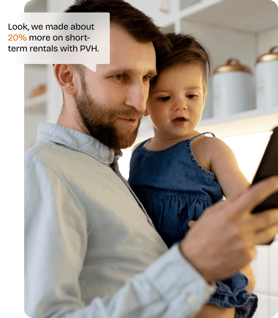 Happy family in vacation rental